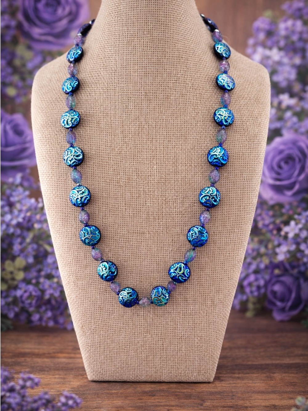 ✨ Czech Glass Necklace | Sterling Silver 925 | 20” Statement Piece ✨